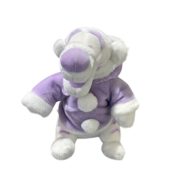 Disney Store Winnie the Pooh White Tigger Plush Winter Purple Hoodie Holiday - Picture 1 of 5